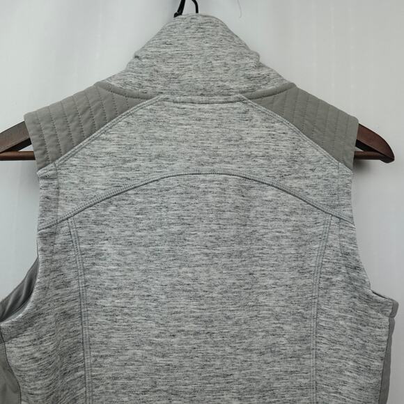 Athleta Stronger Workout Vest Sz M Heather Gray Knit Full Zip Sleeveless Jacket - Picture 10 of 14